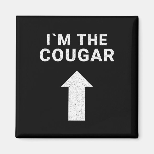 Aimant Je suis avec l'Humour Cougar Halloween Cadeau d'an (Devant)