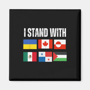 Aimant Je suis avec l'Ukraine Canada Groenland Mexique Pa