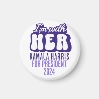 Aimant Je suis avec son texte Kamala Harris pour le Prési