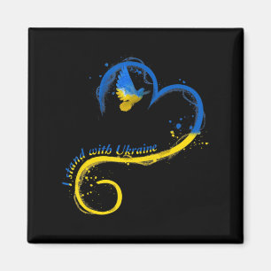 Aimant Je suis avec Ukraine Dove Drapeau Paix Free Ukrain