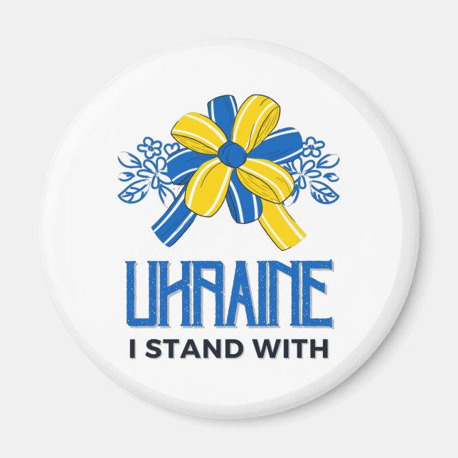 Aimant Je suis avec Ukraine Flag - Soutenez les Ukrainien (Devant)