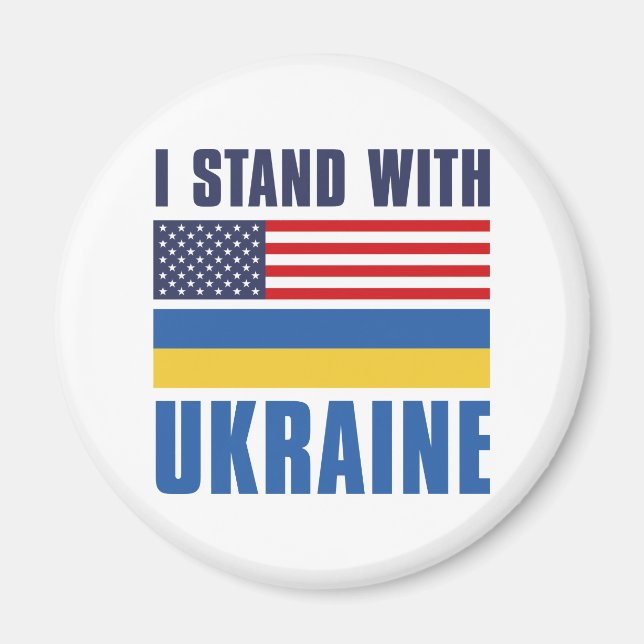 Aimant Je Suis Avec Ukraine USA (Devant)