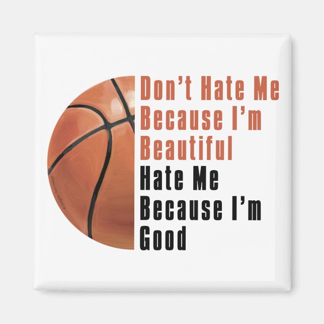 Aimant Je Suis Beau Je Suis Bon Basket (Devant)