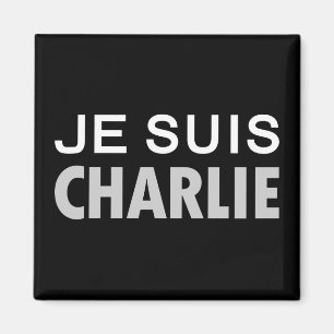 Aimant JE SUIS CHARLIE - peuple d'unité nationale
