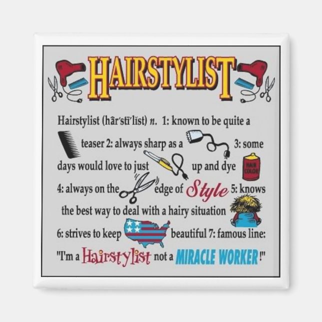 Aimant Je suis coiffeur, pas ouvrier miracle ! (Devant)