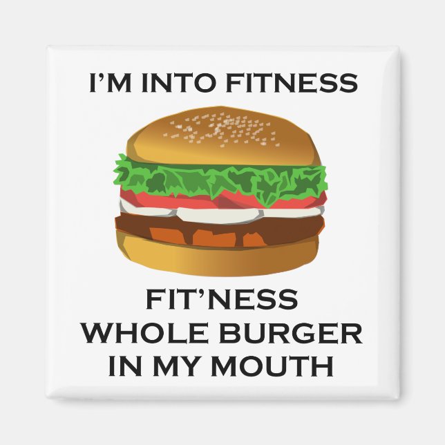 Aimant Je suis dans Fitness Burger (Devant)