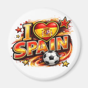 Aimant Je suis fan de foot d'Espagne   Espagne pied patri