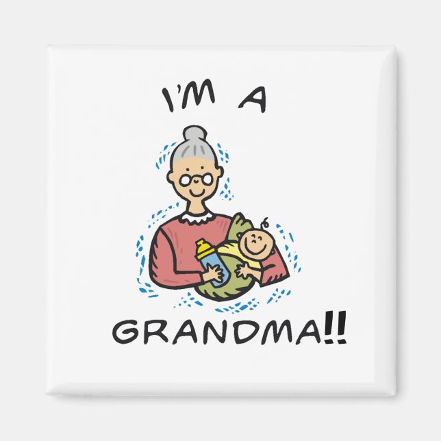 Aimant Je suis grand-mère et bébé (Devant)