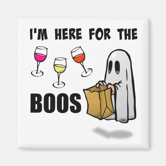 Aimant Je suis ici pour le Fantôme d'Halloween de Boos (Devant)