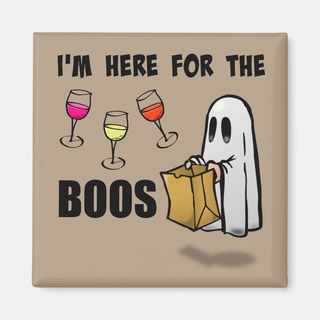 Aimant Je suis ici pour le Fantôme d'Halloween de Boos (Devant)