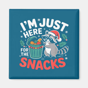 Aimant Je suis juste ici pour les snacks Noël drôle Raton