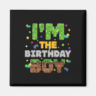 Aimant Je suis L'Anniversaire Pixel Gamer Party Correspon