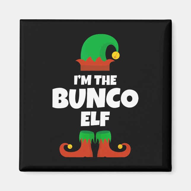 Aimant Je suis le Bunco Elf Famille Pyjama Noël Funny Bu (Devant)