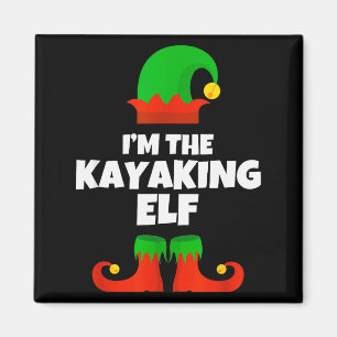 Aimant Je suis le kayak elf famille pyjama Noël kayak
