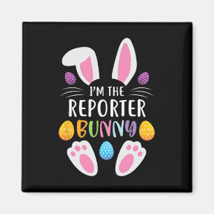 Aimant Je suis Le Lapin Reporter Drôle Lapin De Pâques Ra
