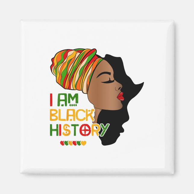 Aimant Je suis le Mois de l'Histoire des Noirs Afro-Améri (Devant)