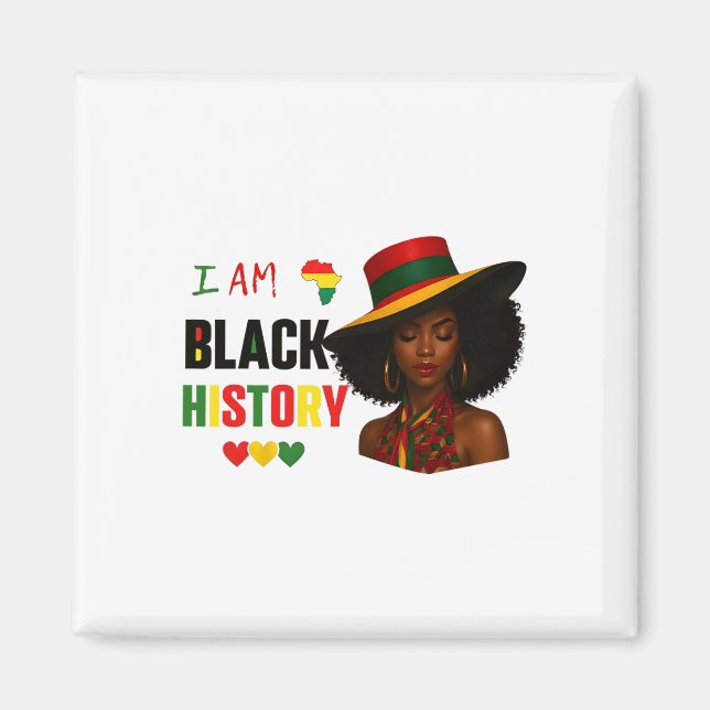 Aimant Je suis le mois de l'histoire des Noirs Afro-Améri (Devant)