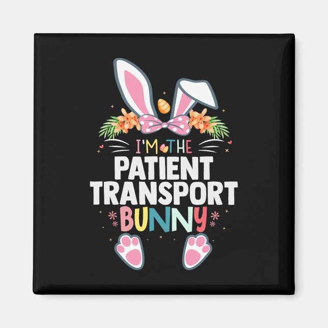 Aimant Je suis le patient Transport Bunny Lapin de Pâques (Devant)