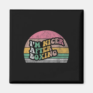 Aimant Je suis plus gentil après la boxe Retro Sunset