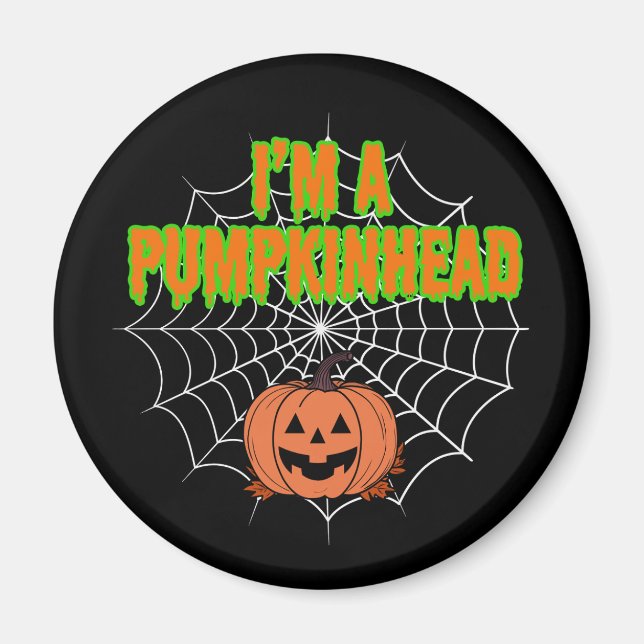 Aimant Je suis Pumpkinhead avec Spiderweb (Devant)