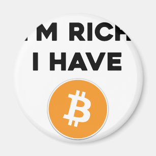 Aimant Je suis riche - J'ai Bitcoin