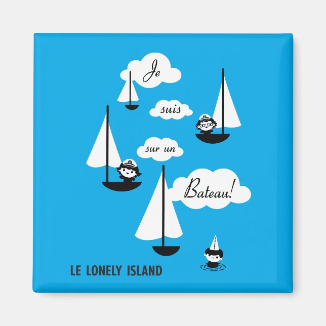 Aimant Je suis sur un Bateau ! (Devant)