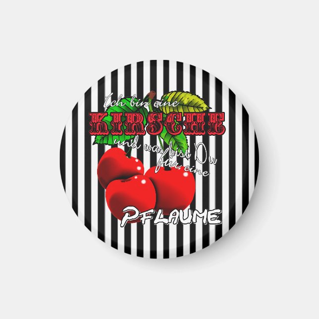 Aimant Je suis une cerise. Tu es une prune (Devant)