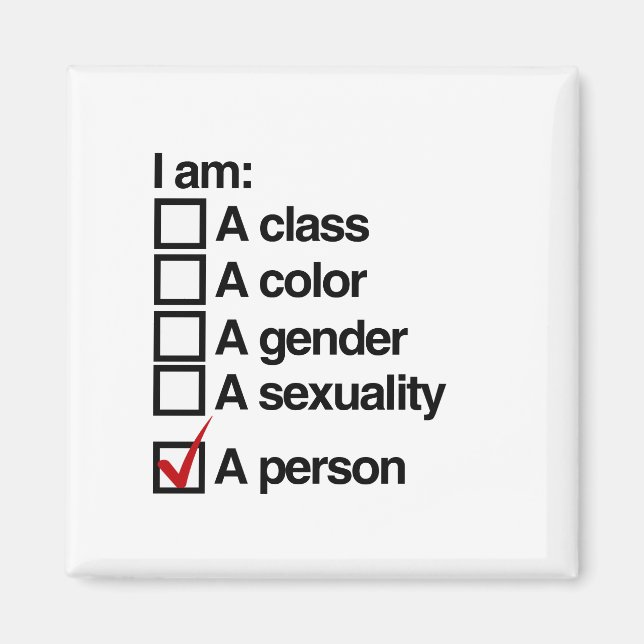 Aimant Je suis une personne - non-discrimination (Devant)