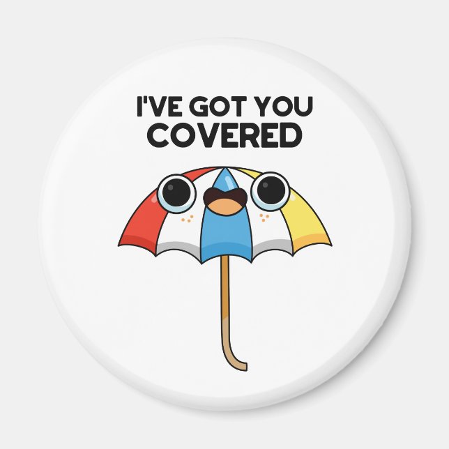 Aimant Je t'ai couvert un jeu de parapluies amusant (Devant)
