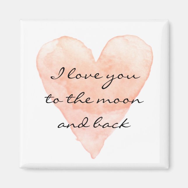 Aimant Je t'aime à la lune et à l'aimant du réfrigérateur (Devant)