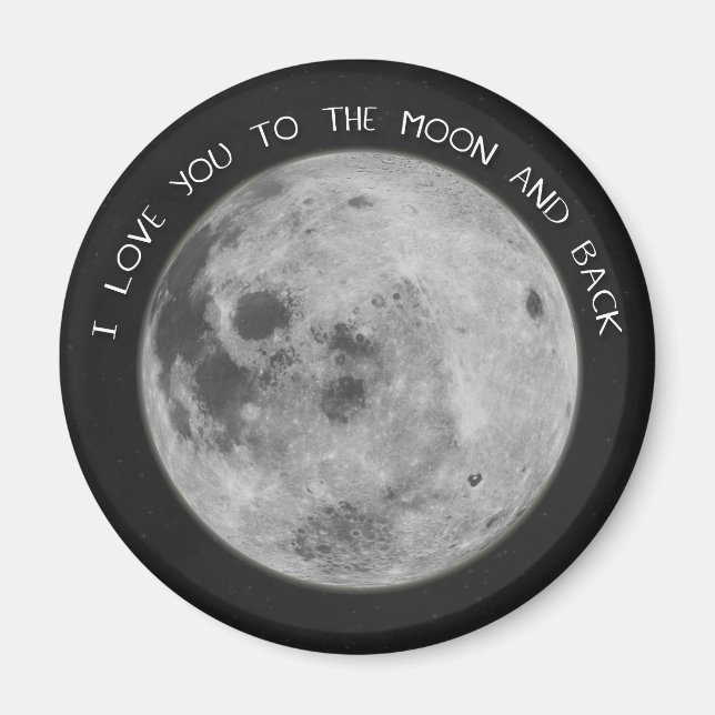 Aimant Je t'aime à la lune et le ciel étoilé arrière (Devant)