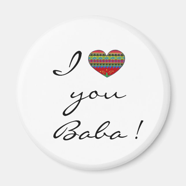 Aimant Je T'Aime Baba Ukrainian Folk Art (Devant)