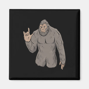 Aimant Je t'aime Big Foot Asl geste de la main surdité pe
