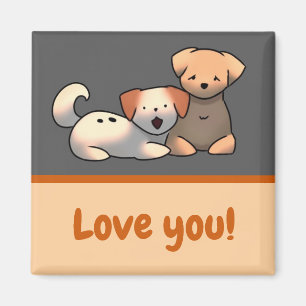 Aimant Je t'aime chiots