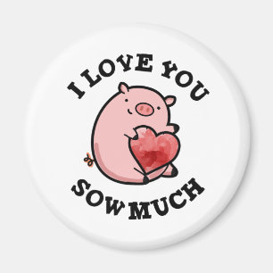 Aimant Je T'Aime Coudre Beaucoup Drôle Pun De Cochon