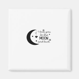 Aimant Je t'aime jusqu'à la lune et retour Cœur romantiqu
