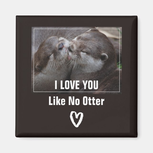 Aimant Je T'Aime Pas D'Otter Mignonne Photo (Devant)
