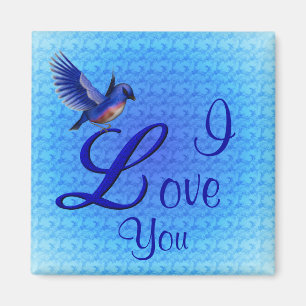 Aimant Je t'aime Romantique Bluebird