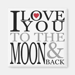 Aimant Je T'Aime Sur La Lune Et De Retour