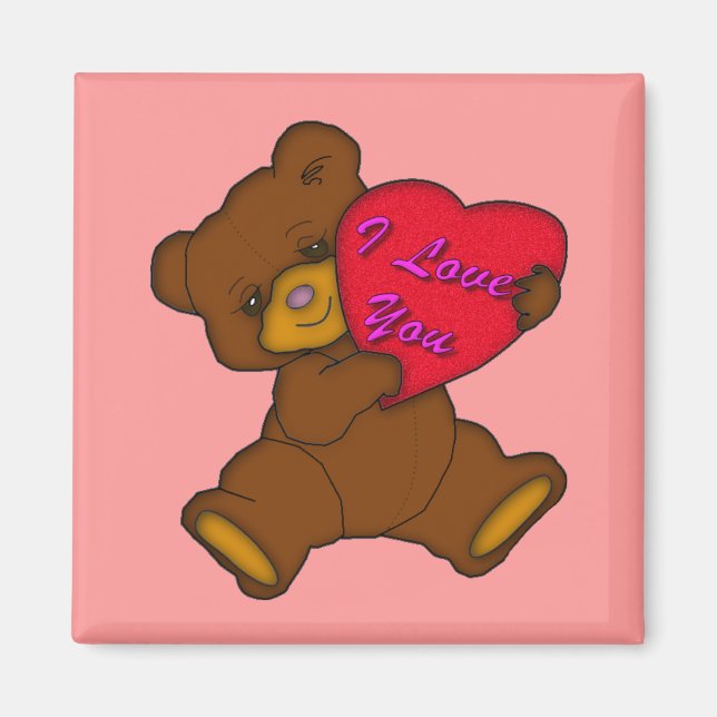 Aimant "Je t'aime" Teddy (Devant)