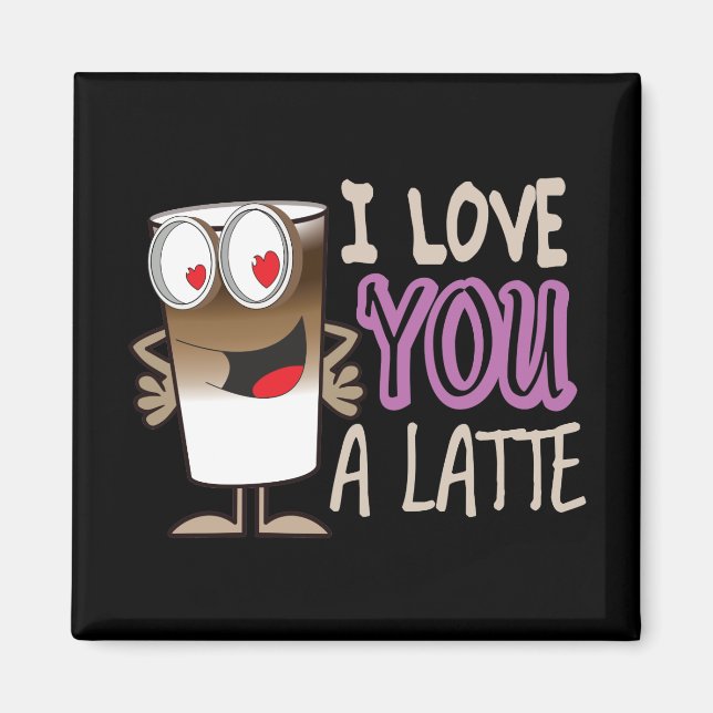 Aimant Je t'aime un latte (Devant)