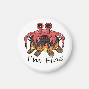 Aimant Je vais bien crabe bouillant