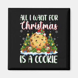 Aimant Je Veux Pour Noël Est Un Cookie Xmas Lumières Arbr