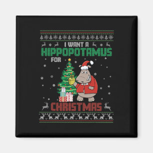 Aimant Je Veux Un Hippopotame Pour Noël Mignons Coûts De