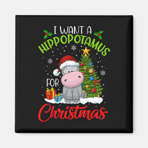 Aimant Je Veux Un Hippopotame Pour Noël Père Noël Hippo P