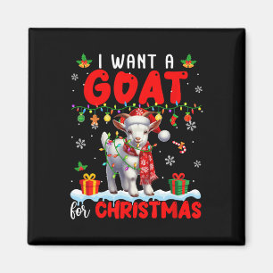 Aimant Je Veux Une Chèvre Pour Noël Père Noël Chèvre Farm