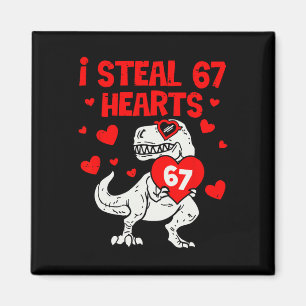 Aimant Je vole 67 cœurs Six Sept Saint-Valentin Dinosaure