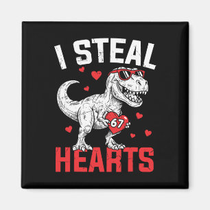 Aimant Je vole des cœurs 67 Meme Saint-Valentin Dinosaure