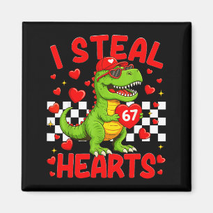 Aimant Je vole des cœurs 67 Saint-Valentin 67 Dinosaure T