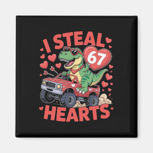 Aimant Je vole des cœurs 67 Saint-Valentin 67 Meme 6 7 T-